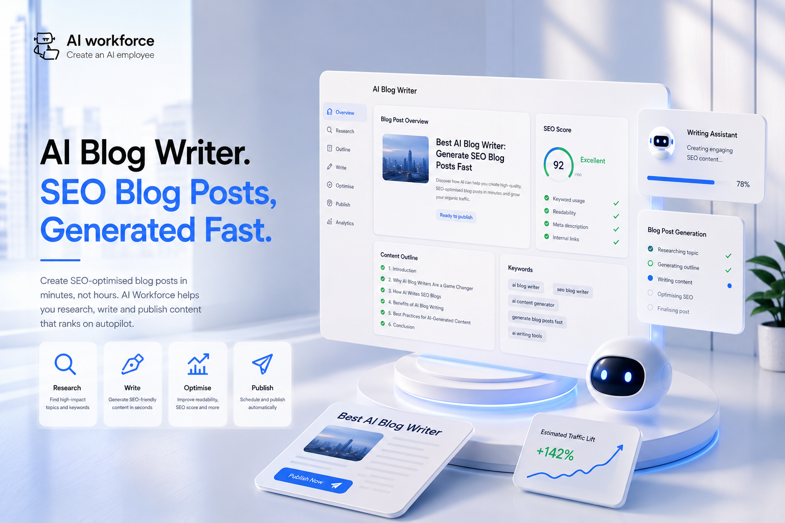 Best AI Blog Writer: Generate SEO Blog Posts Fast