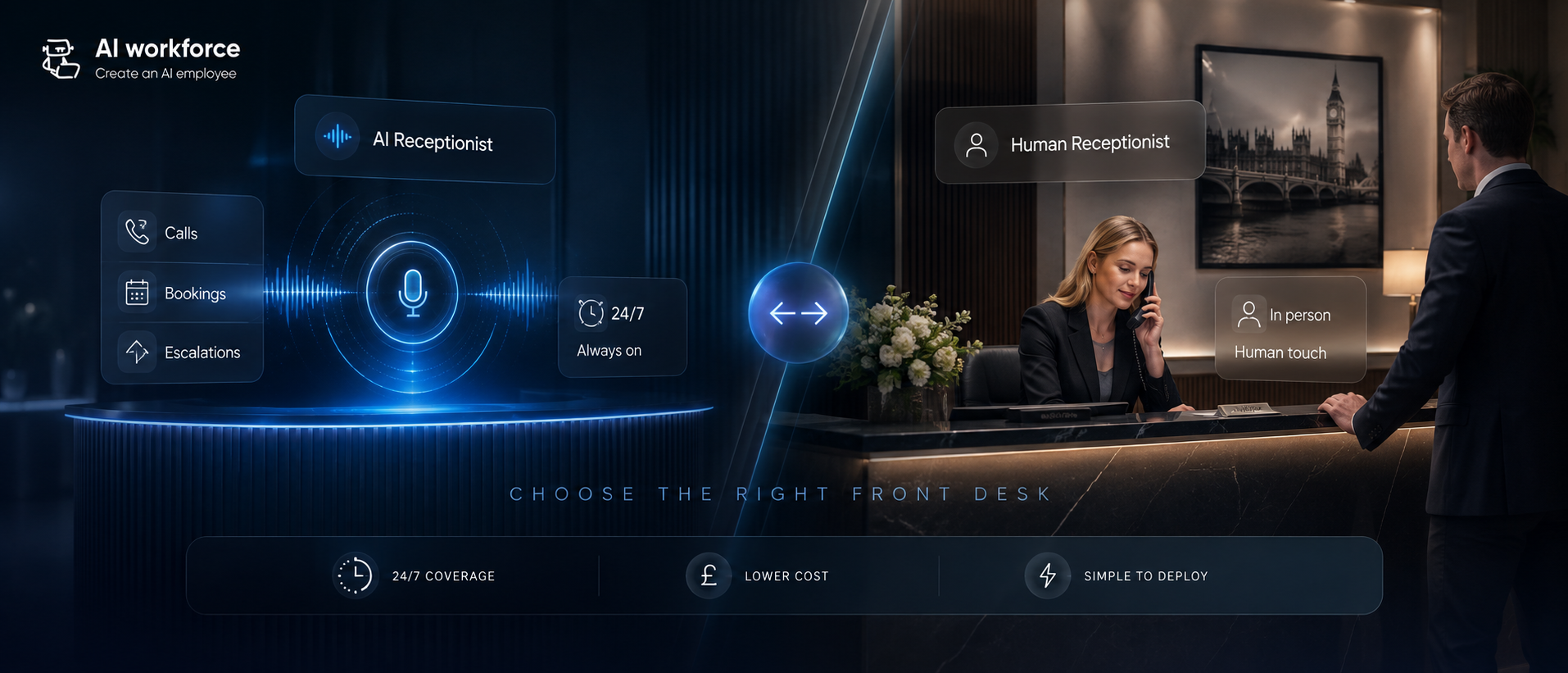 AI Receptionist vs Human Receptionist: Cost, Pros, Cons and Which Is Better?