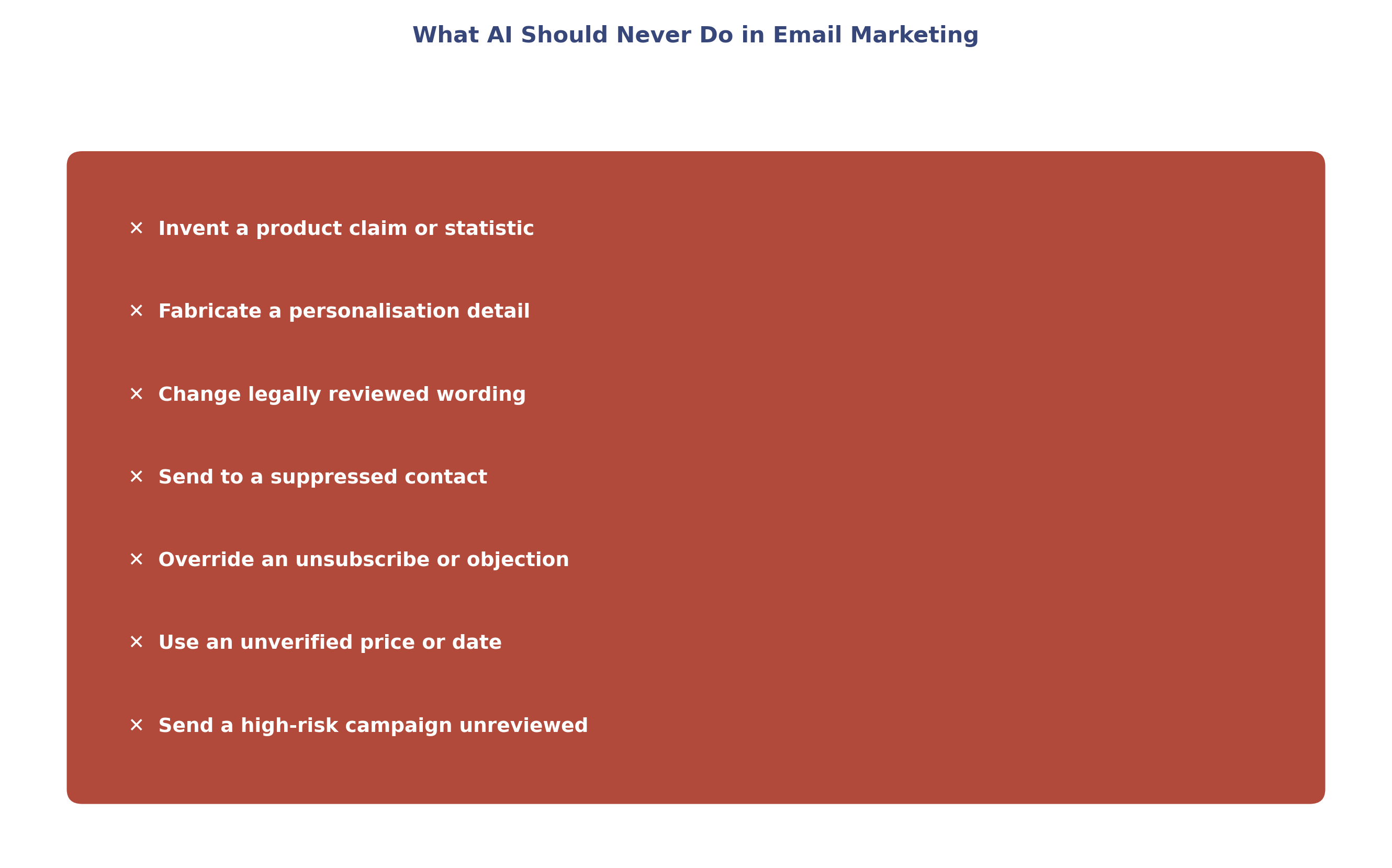What AI should never do in email marketing